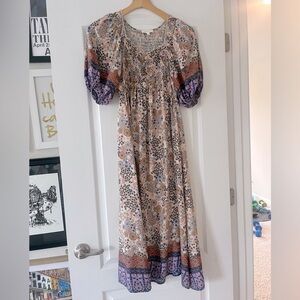 Bohome boho maxi flowy dress | size small